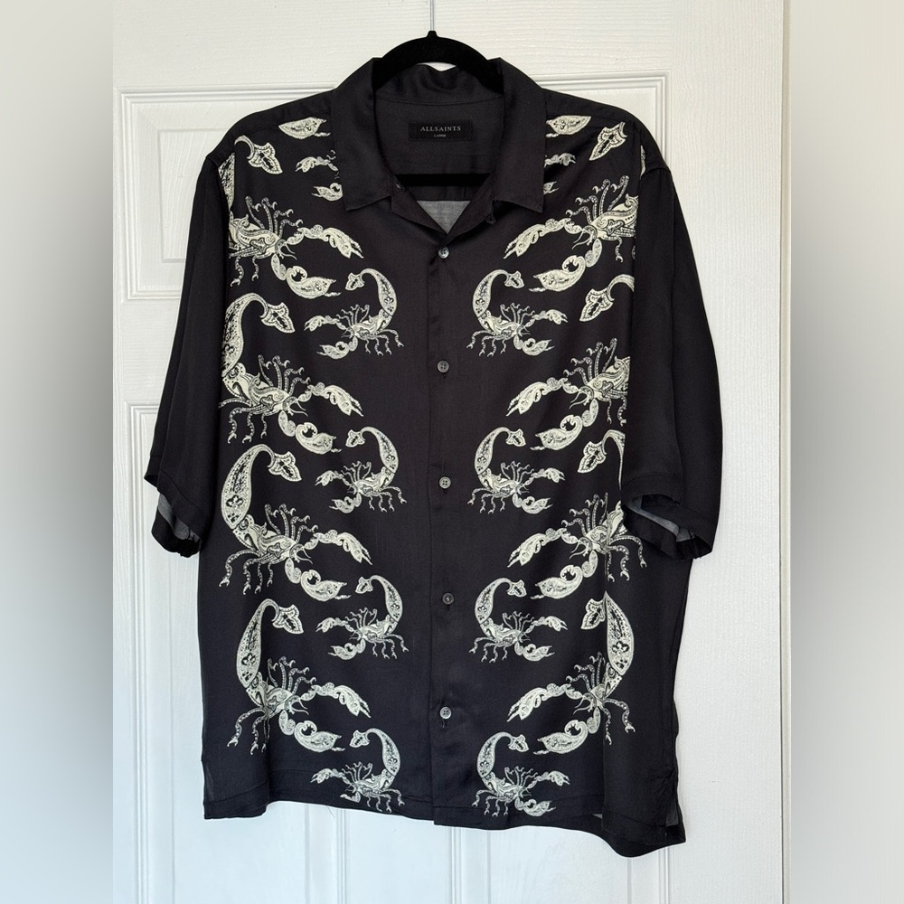 Allsaints Scorpio Short Sleeve Shirt - Size Large